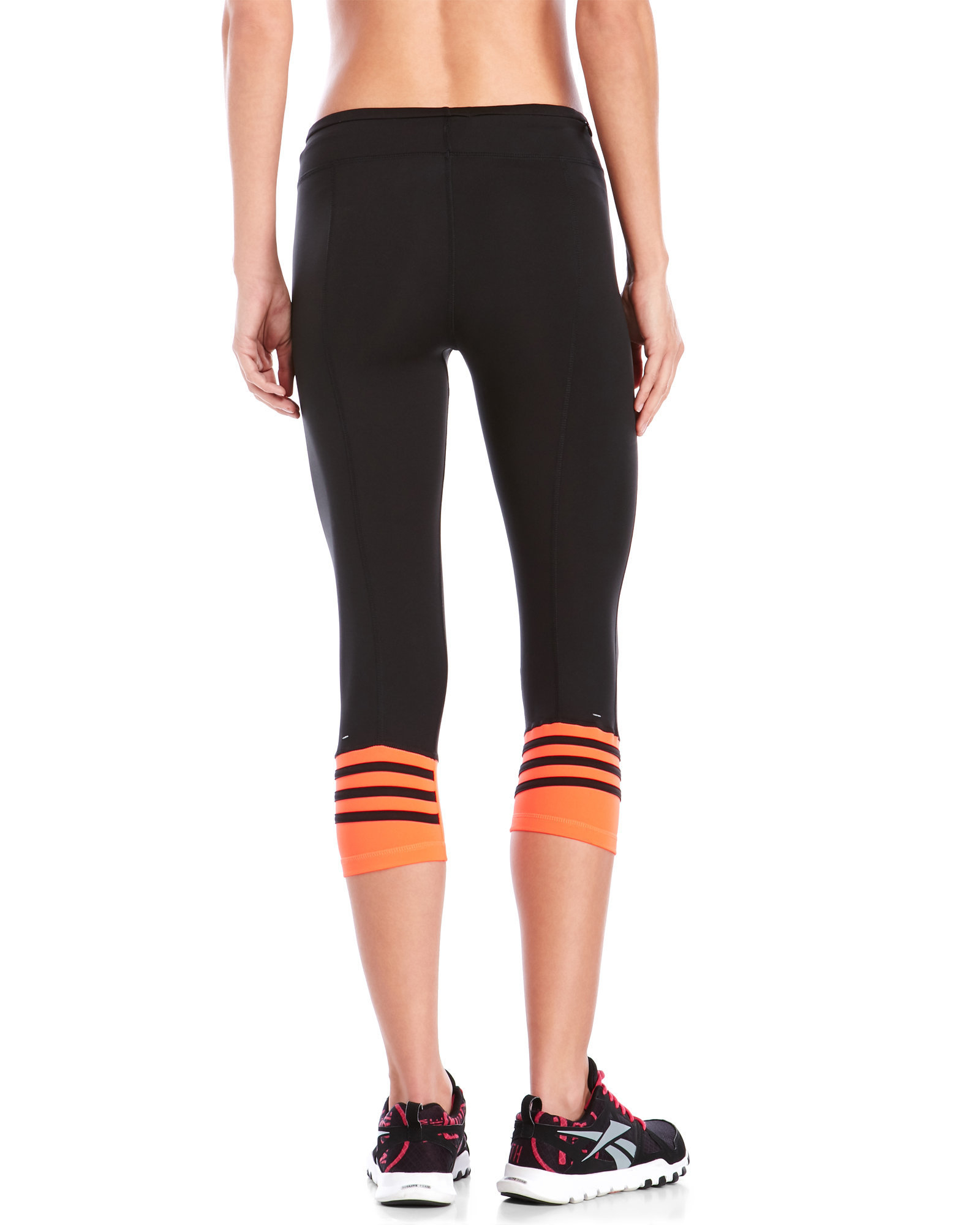 adidas Originals Synthetic Striped ThreeQuarter Leggings in Orange Lyst